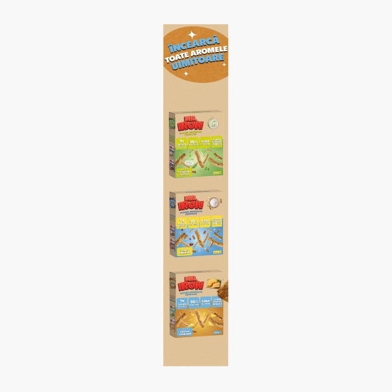 Pufuleți cu aromă de brânză cheddar, cu 30% proteină, fără zahăr și fără gluten, low carb 100g