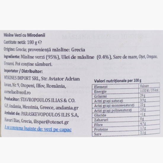 Măsline verzi cu mirodenii 180g