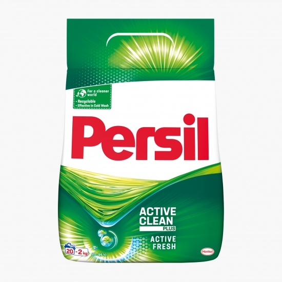 Detergent de rufe pudră automat Active Clean Plus, Active Fresh, 20 spălări, 2kg