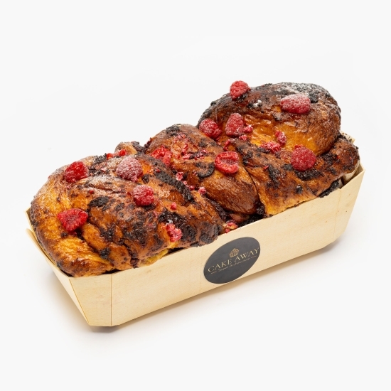 Cozonac cu zmeură și cremă de vanilie 650g