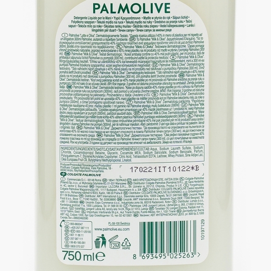 Rezervă săpun lichid Naturals Milk&Olive, eco refill 750ml