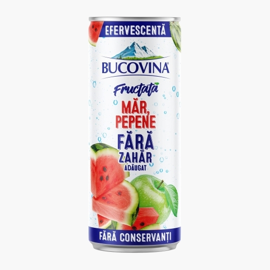 Apă minerală cu aromă de măr și pepene, fără zahăr adăugat, 330ml