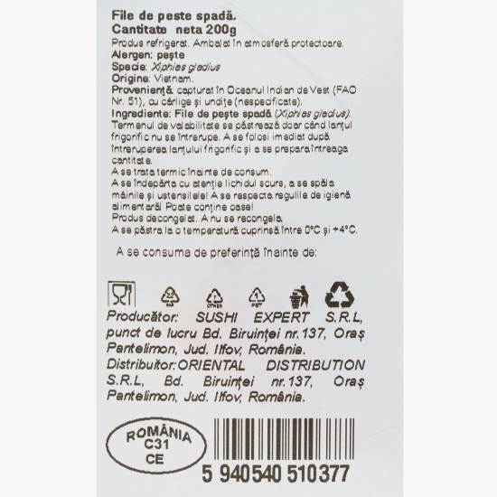File de pește spadă 200g