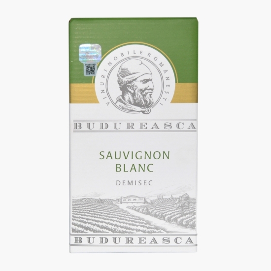 Vin alb demisec Sauvignon Blanc, 13.5%, bag in box 2l