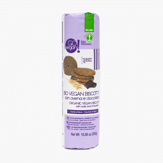 Biscuiți eco vegani cu ovăz și ciocolată 300g