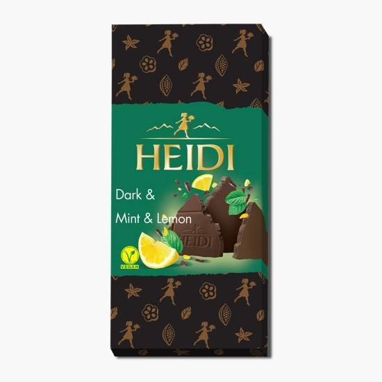 Ciocolată amăruie cu lămâie și mentă 80g