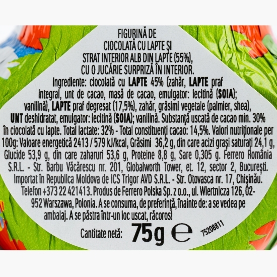 Iepure de ciocolată cu surpriză 75g