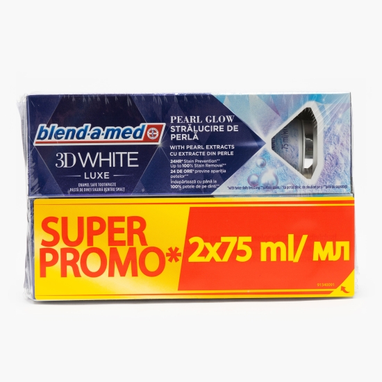 Pastă de dinți 3D white luxe pearl glow 2x75ml