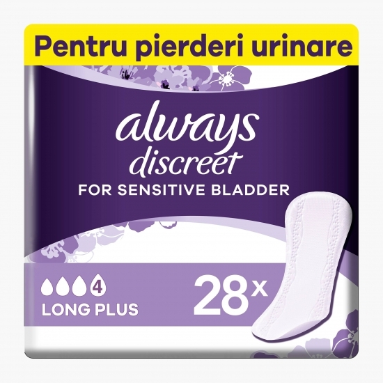 Absorbante zilnice pentru incontinență urinară Discreet liners long plus 28 buc