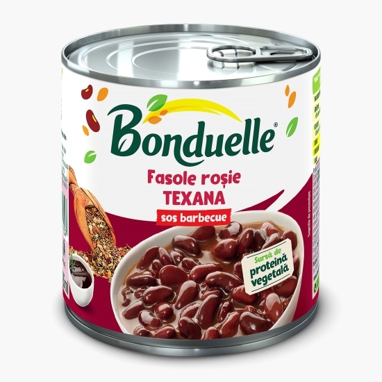 Fasole roșie boabe Texana în sos barbecue 430g