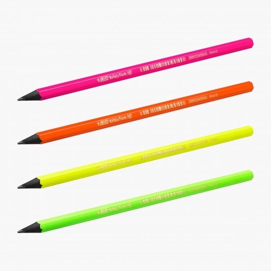 Set 4 creioane grafit Evolution Fluo