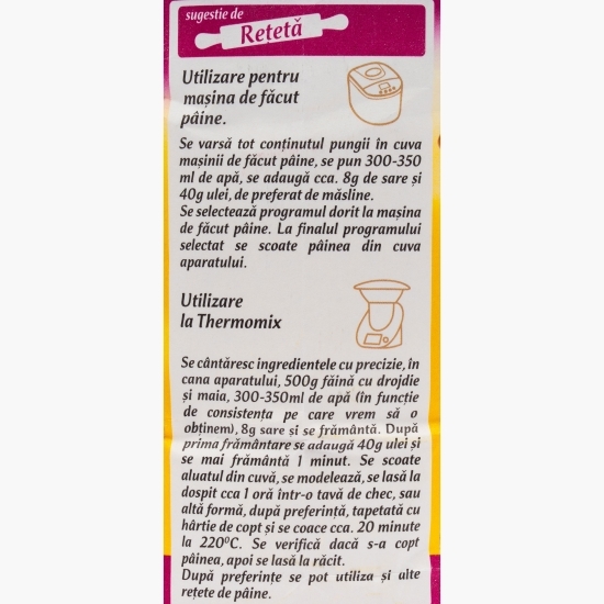 Făină de grâu albă 550 cu drojdie și maia 500g
