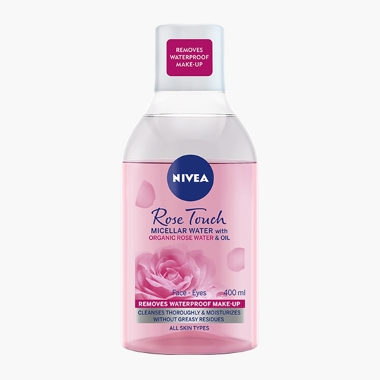 Set cadou Rose Care: Gel-cremă cu apă de trandafiri 50ml + Apă micelară cu apă de trandafiri 400ml + Balsam de buze Soft Rose 4.8m + geantă cadou