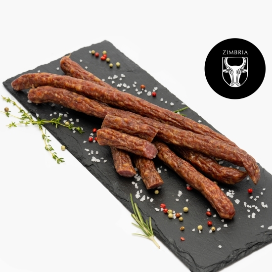 Cârnați subțiri de porc Mangalița şi vită Angus 300g