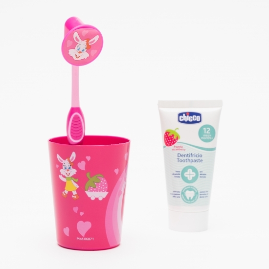 Set roz igienă orală pentru copii, +36 luni
