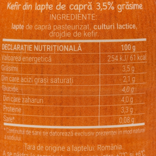 Kefir din lapte de capră, 3.5% grăsime 330g