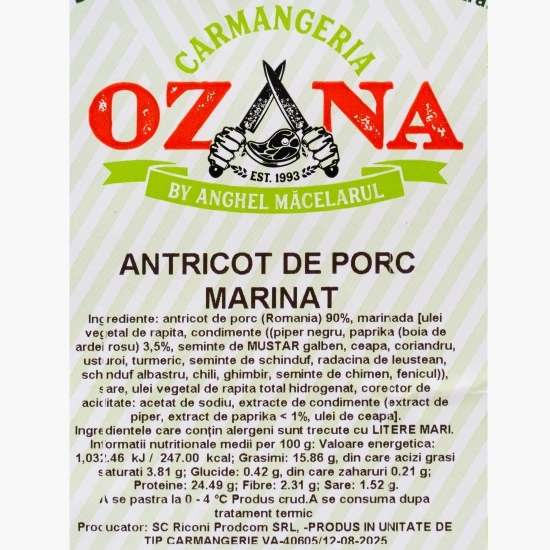 Antricot de porc marinat 600g
