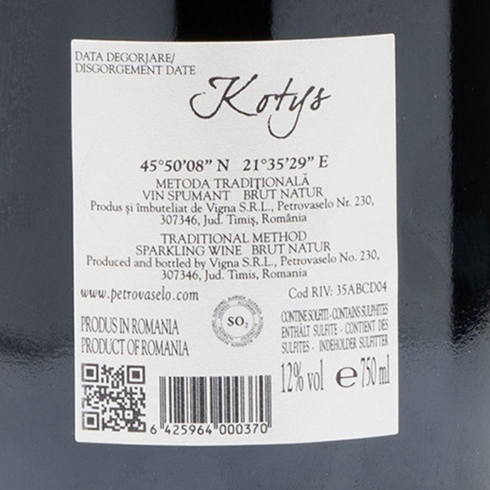Vin spumant alb brut Millesime, 12%, 0.75l