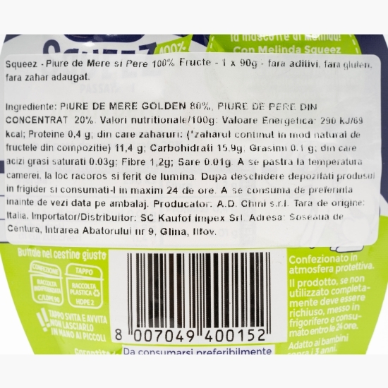 Piure de mere și pere 90g
