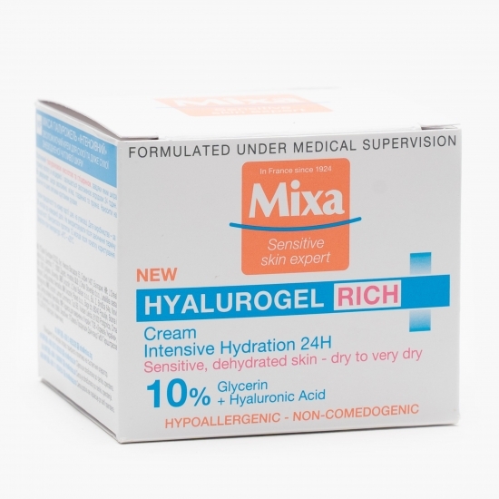 Cremă intens hidratantă cu acid hialuronic pentru ten uscat Hyalurogel Rich 50ml