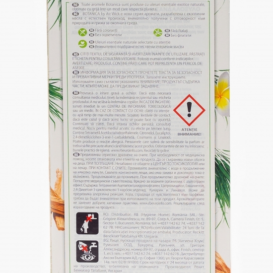 Odorizant bețișoare de ratan Vetiver din Caraibe și lemn de santal 80ml