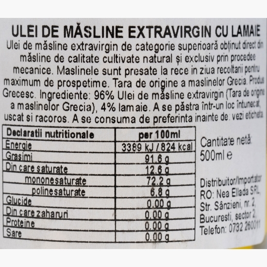 Ulei măsline extravirgin cu lămâie 0.5l