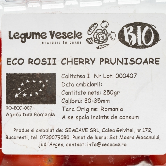 Roșii cherry prunișoare eco România 250g