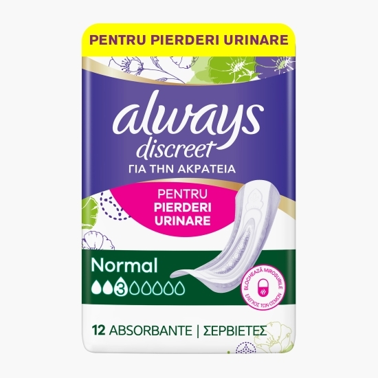 Absorbante pentru incontinență urinară Discreet Pads Normal 12 buc