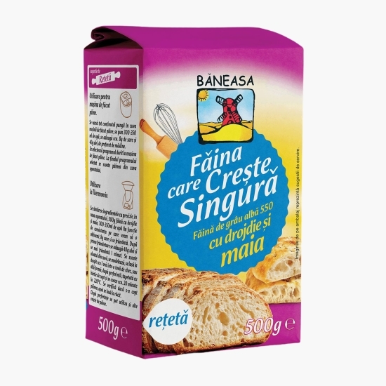 Făină de grâu albă 550 cu drojdie și maia 500g