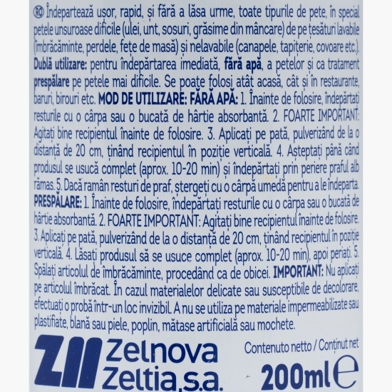 Soluție spray îndepărtare pete 200ml