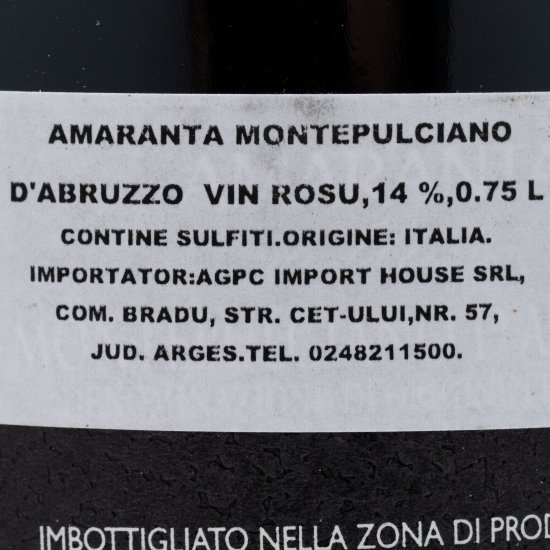 Vin roșu sec Amaranta Montepulciano, 14%, 0.75l
