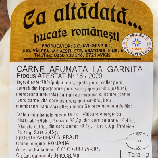 Carne afumată la garniță, în borcan 700g