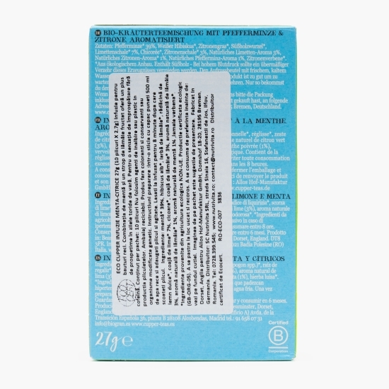 Ceai rece eco cu mentă și citrice, 10 plicuri, 27g