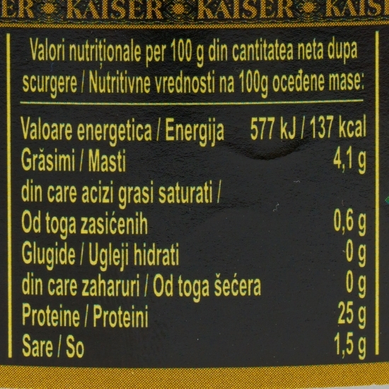 Ton Yellowfin steak în ulei 170g