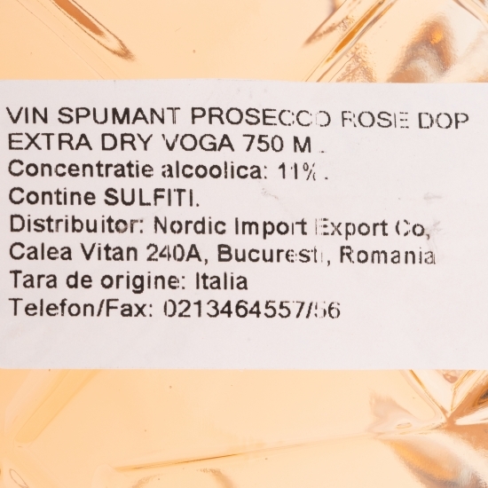 Vin spumant rose extra sec Prosecco, 11%, 0.75l