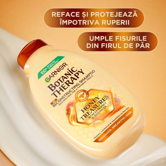 Șampon cu miere și ceară de albine pentru păr deteriorat cu vârfuri despicate 400ml