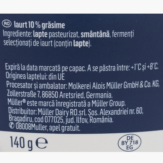 Iaurt în stil grecesc 10% grăsime 140g