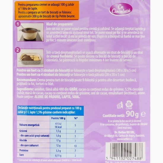 Mix pentru cremă tort de biscuiți cu gust de ciocolată 90g