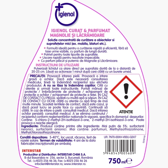 Soluție curățare Magnolie și Lăcrămioare 750ml