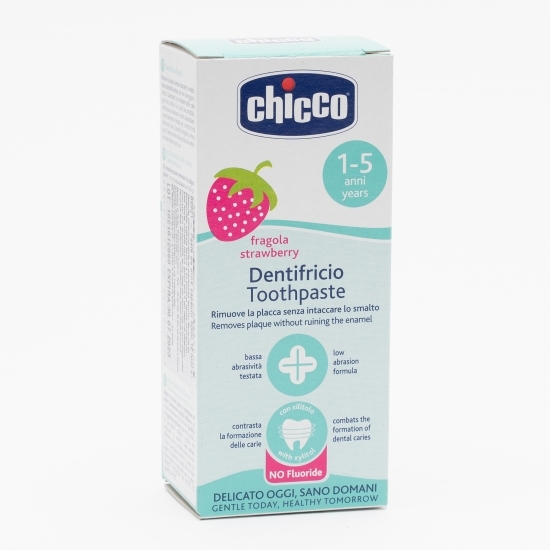 Pastă de dinți pentru copii fără fluor cu aromă de căpșuni, 1-5 ani, 50ml