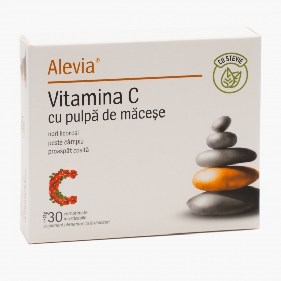 Vitamina C cu pulpă de măceșe și stevie 30 comprimate