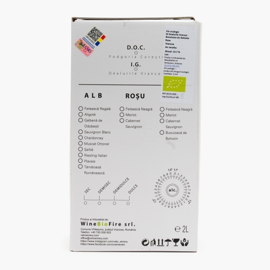 Vin rose dulce eco Busuioacă de Bohotin, 13.7%, bag-in-box, 2l