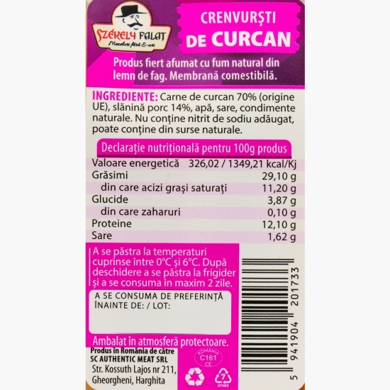 Crenvurști de curcan Fali 290g