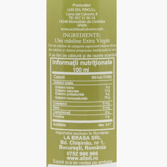Ulei de măsline extravirgin nefiltrat 750ml