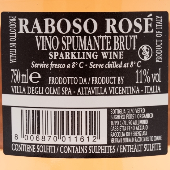 Vin spumant rose brut, 11%, 0.75l