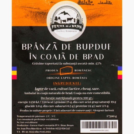 Brânză de burduf în coajă de brad 300g
