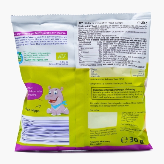 Rondele de orez cu afine ECO, +8 luni, 30g