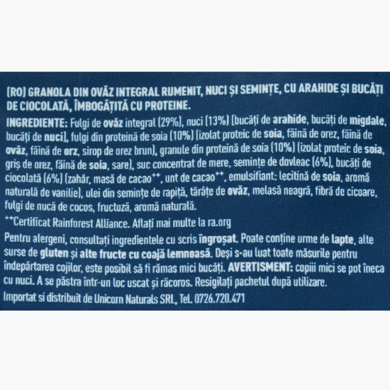 Granola cu ciocolată și arahide High Protein 350g