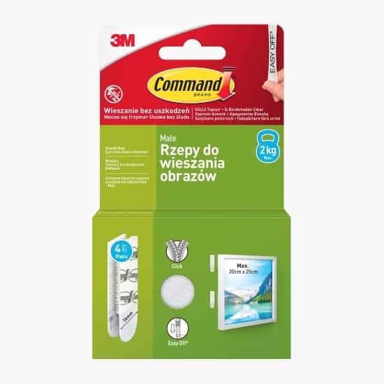 Sistem tip arici susținere tablouri Command, mici, max 1.8 kg, 4 perechi