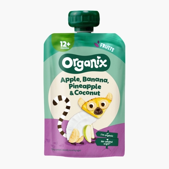 Piure ecologic de mere, banane, ananas și cocos, 12+ luni, 100g